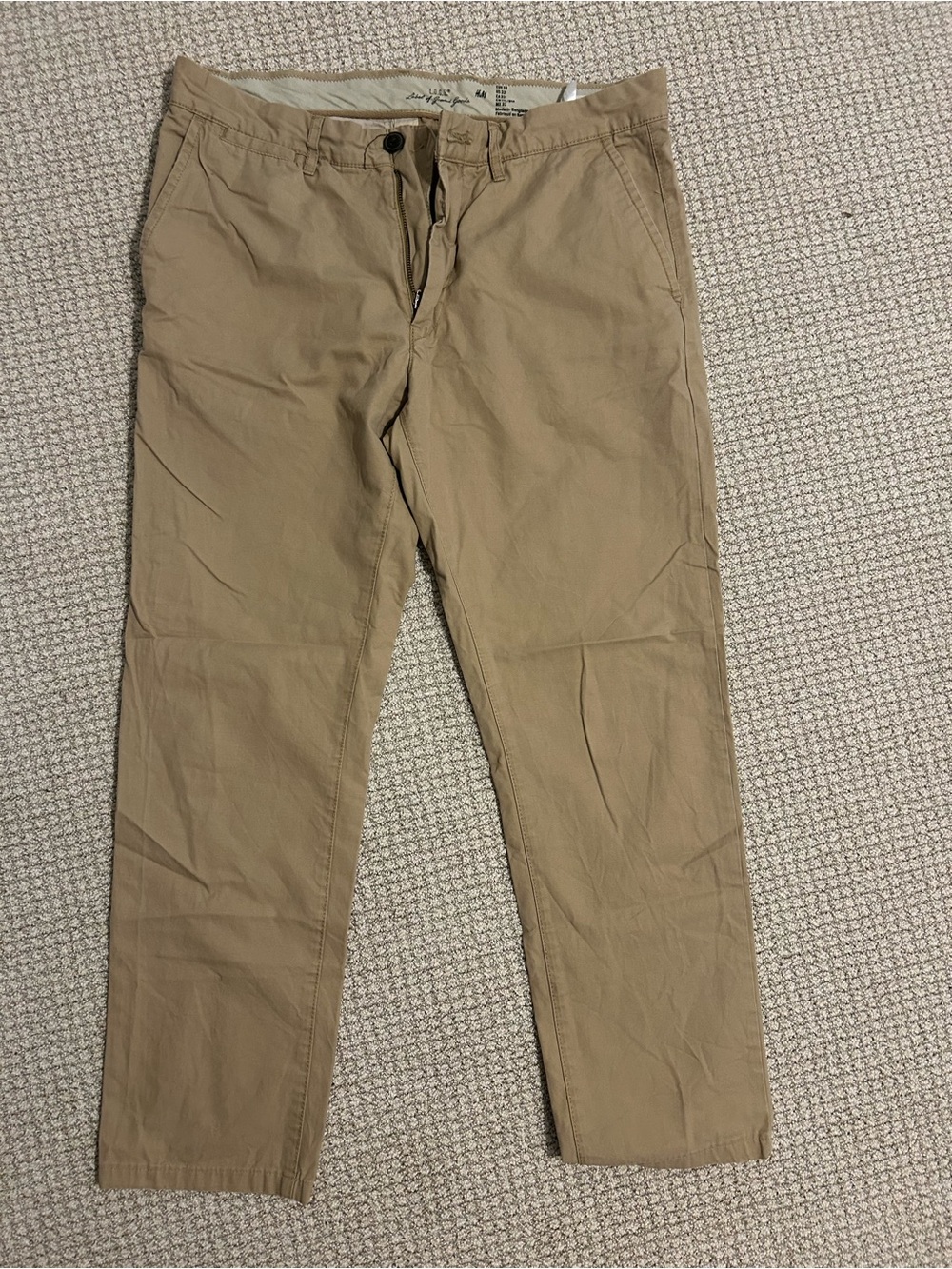 H&M Men's Khaki Straight Chinos